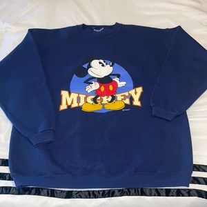 Vintage Navy Blue Mickey Mouse Pullover Sweatshirt